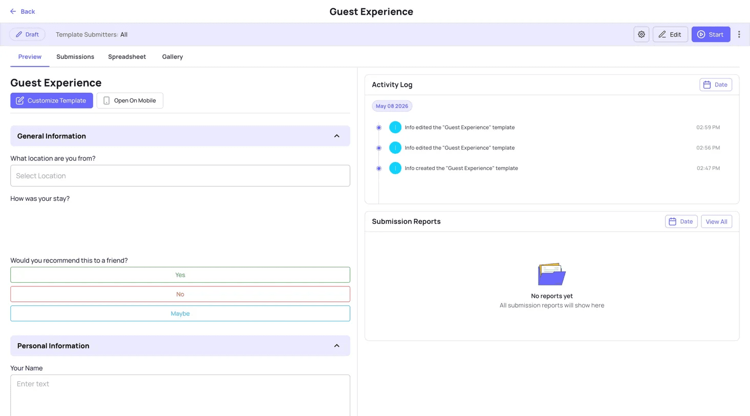 Xenia checklist settings and submission tracking